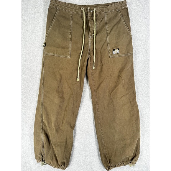 Buggirl Pants - Vintage Y2K Buggirl Pants Womens Large 10-12 Brown Baggy Fit Joggers